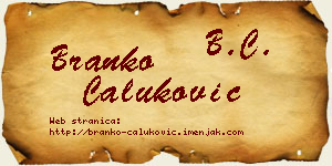 Branko Čaluković vizit kartica